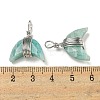 Natural Flower Amazonite Copper Wire Wrapped Pendants G-B079-01P-05-3