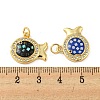 Brass Micro Pave Cubic Zirconia Pendants KK-K356-20G-3