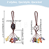 WADORN 2Pcs 2 Styles Gemstone Pendant Decoration with Gemstone Chip Tassel and Nylon Thread AJEW-WR0001-71B-2