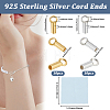 20Pcs 2 Colors 925 Sterling Silver Cord Ends STER-BBC0009-87-2