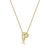 Brass Initial Pendant Box Chain Necklaces for Women FS-WG5C822-16-1