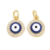 Brass Micro Pave Clear Cubic Zirconia Charms CU-CBA9AB3-13G-1