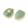 Brass & Natural Green Aventurine Pendants GG-CBAD360-19G-04-2