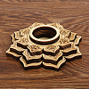 Lotus Flower Wooden Mandala Crystal Ball Holder DJEW-PW0003-04A-1