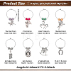 24Pcs 8 Styles Horseshoe & Brush & Horse & Hat Alloy Wine Glass Charms with Acrylic Pearl AJEW-BC0003-14-2