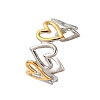 304 Stainless Steel Double Color Cuff Rings RJEW-S635-01GP-Q-1