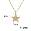 Ocean Brass Micro Pave Cubic Zirconia Starfish Pendant Stainless Steel Chain Necklaces FS-WG0F0EE-01-2
