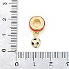 Sports Brass Enamel European Dangle Charms KK-CBAEBFB-05G-3