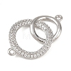 Brass Micro Pave Clear Cubic Zirconia Links Connector Charms LS-KK-K413-05P-2