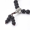 Natural Lava Rock and Agate Stretch Bracelets BJEW-JB03908-3