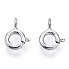 Rhodium Plated 925 Sterling Silver Spring Ring Clasps STER-T004-81B-P-2