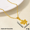 304 Stainless Steel Maple Leaf Pendant Necklaces for Women WG7180D-02-1