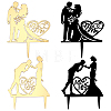 4Pcs 4 Styles Acrylic Cake Toppers AJEW-CP0001-45-1