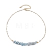 Natural Aquamarine Chip Bib Necklaces NJEW-JN04950-04-4