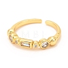 Brass Micro Pave Cubic Zirconia Cuff Ring RJEW-F118-20-2