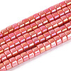 AB Color Plated Opaque Glass Beads Strands GLAA-T026-2x4mm-P18-1
