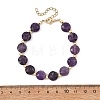 Natural Amethyst & Brass Spacer Beads Beaded Bracelets for Women BJEW-JB14112-02-4
