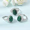 Brass Micro Pave Cubic Zirconia Finger Rings CU-CBA260E-17P-1