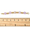 Natural Purple Ang & Plastic Imitation Pearl Round Beaded Connector Charms/Links STAS-L277-11G-04-3