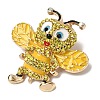 Bees Rhinestone Enamel Pins JEWB-L026-04G-02-3