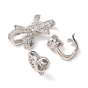 Brass Micro Pave Clear Cubic Zirconia Fold Over Clasps KK-D259-06P-2