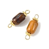 Natural Mookaite Beaded Connector Charms PALLOY-JF05976-2