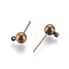 Brass Ball Post Ear Studs KK-C227-01AB-1