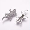 Brass Micro Pave Cubic Zirconia Beads ZIRC-F054-10P-1