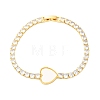 Brass Micro Pave Cubic Zirconia Link Chain Bracelets for Women BJEW-K273-01G-06-4