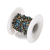 Handmade 304 Stainless Steel & Synthetic Turquoise Beaded Link Chains SA-CBAF245-01G-2