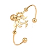 Ocean Theme 304 Stainless Steel Cuff Bangles SA-Z002-02G-01-4
