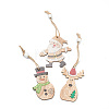 Christmas Theme Natural Wood Pendant Decorations HJEW-P010-06-1
