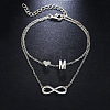 Alloy Infinity Heart Initial Charm Double Layer Anklets for Women FS-WG74AE6-13-1