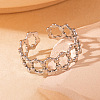 201 Stainless Steel Hexagon Link Chain Cuff Rings FS-WG16057-36-1