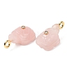 Natural Rose Quartz Carved Pendants G-H357-03G-13-2