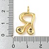 Rack Plating Brass Micro Pave Cubic Zirconia Pendants KK-A200-24G-R-3