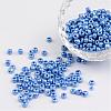 6/0 Opaque Colors Lustered Round Glass Seed Beads X-SEED-A012-4mm-123B-1