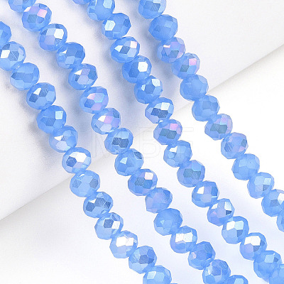 Electroplate Glass Beads Strands EGLA-A034-J8mm-B08-1