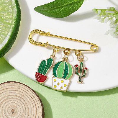 Cactus Enamel Charms Brooch JEWB-BR00153-04-1