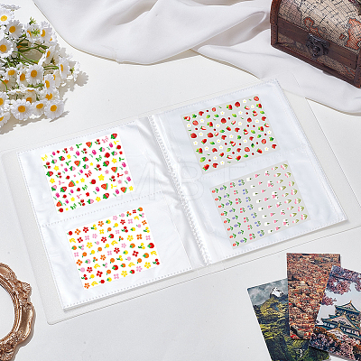 80 Slots PVC Nail Art Sticker Storage Books AJEW-SP0006-35B-1