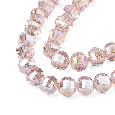 Electroplate Transparent Glass Beads Strands EGLA-N002-30-C03-1