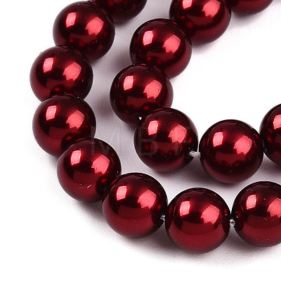 Baking Painted Pearlized Glass Pearl Bead Strands HY-N002-6mm-A13-1