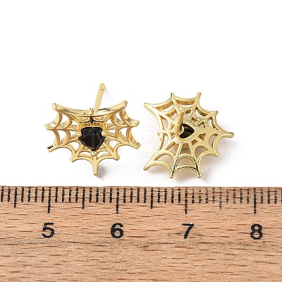Brass Micro Pave Cubic Zirconia Stud Earrings LS-EJEW-Z156-02G-02-1