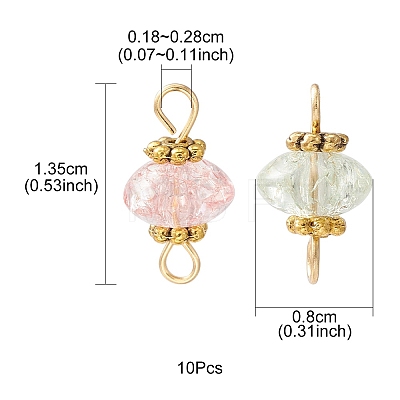 Crackle Glass Connector Charms PALLOY-YW0001-44-1