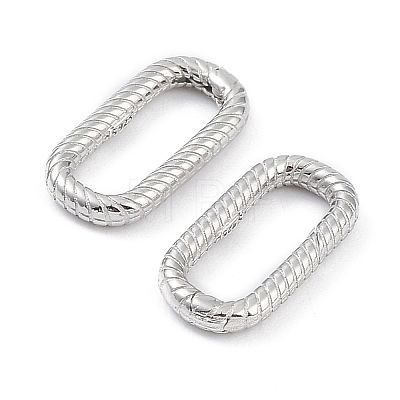 Rhodium Plated 925 Sterling Silver Spring Gate Rings STER-K173-18P-1