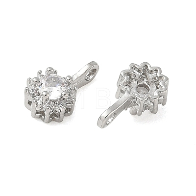 Brass Pave Clear Cubic Zirconia Charms CU-CBA9FFD-11P-09-1