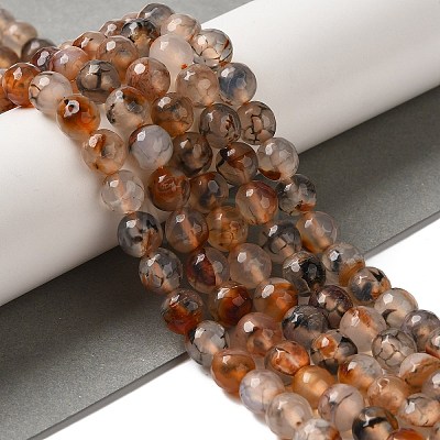 Dyed & Heated Natural Dragon Veins Agate Beads Strands G-P539-A01-08-1