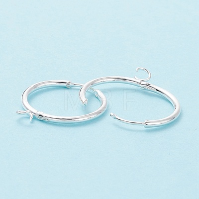 201 Stainless Steel Huggie Hoop Earring Findings STAS-P283-01N-S-1