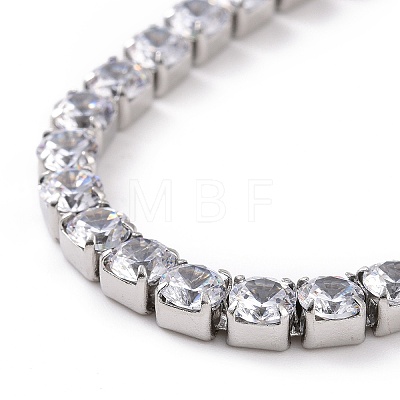 304 Stainless Steel Rhinestone Strass Chain Bracelets STAS-B021-14P-1