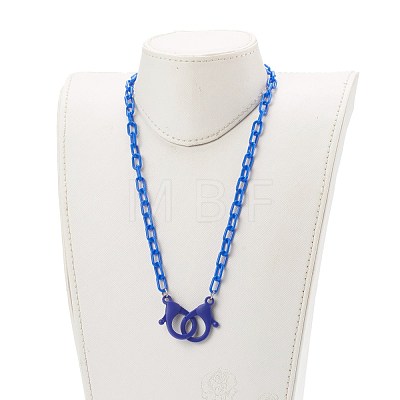 Personalized Opaque Acrylic Cable Chain Necklaces NJEW-JN03432-01-1